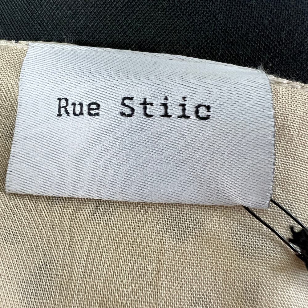 NWT Rue Stiic Long Sleeve Priscilla Bellagio Casual Mini Dress Beige Black M NEW - Picture 9 of 10